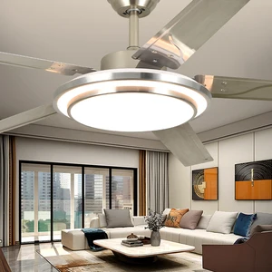 American Style  Iron Blades LED Ceiling Fan with Remote Control 30W Large Light Quiet Motor Indoor Ceiling Fan