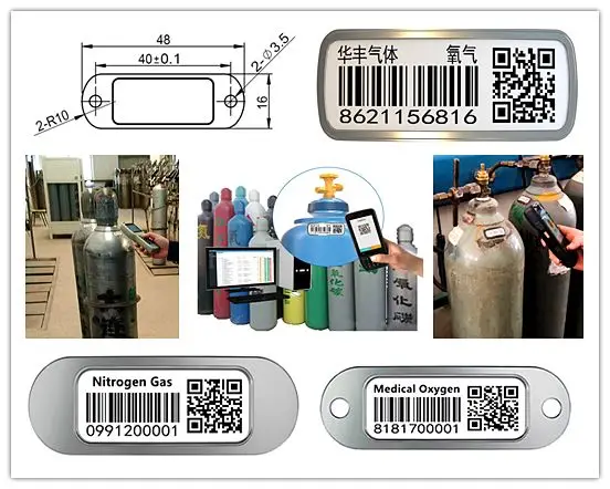Gas Cylinder Tracking Technology With Scratch Resistance QR bar Code Tags and Cylinder Management Mobile APP