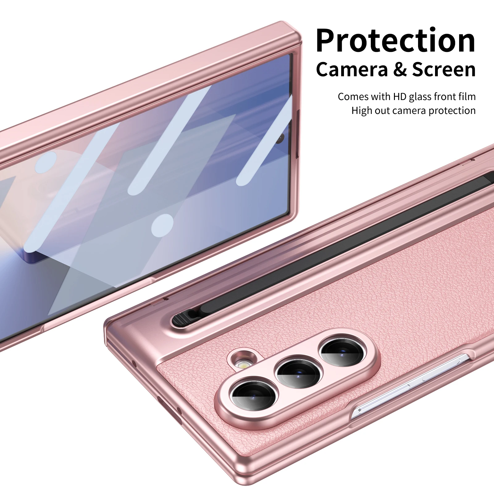 Creative Business Design Phone Case, With Side Pen Slot, Made Of PC Material, Shockproof, Suitable For Samsung Galaxy Z_voghion.com