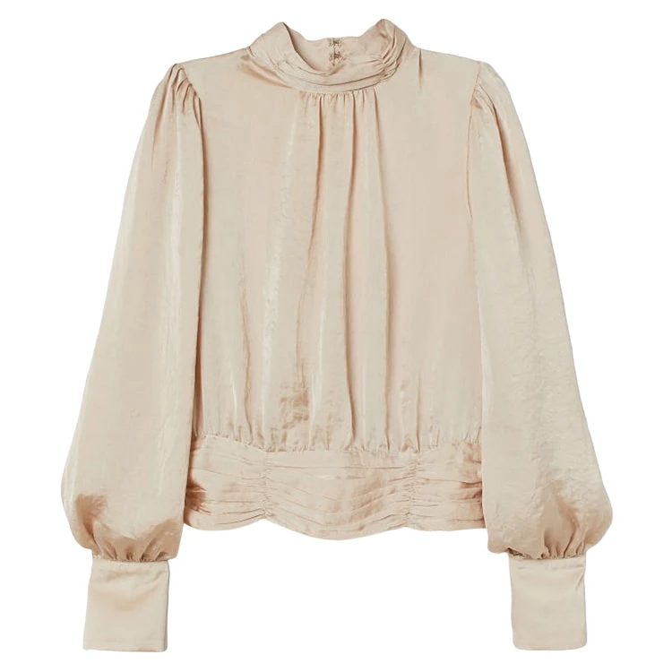 beige satin blouse