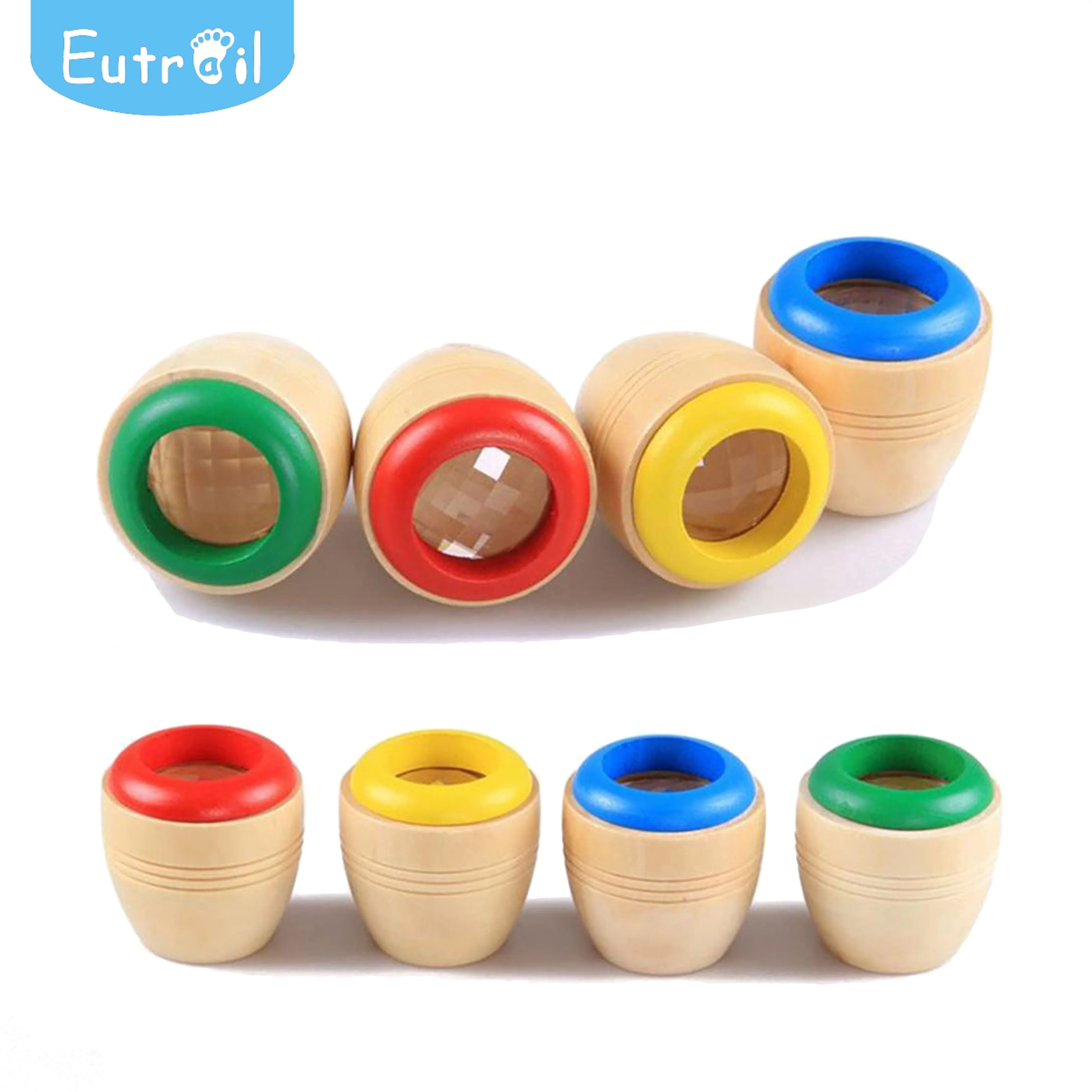 Деревянный милый многоугольный призматический калейдоскоп 2 шт. обучающие игрушки для детей праздничный подарок