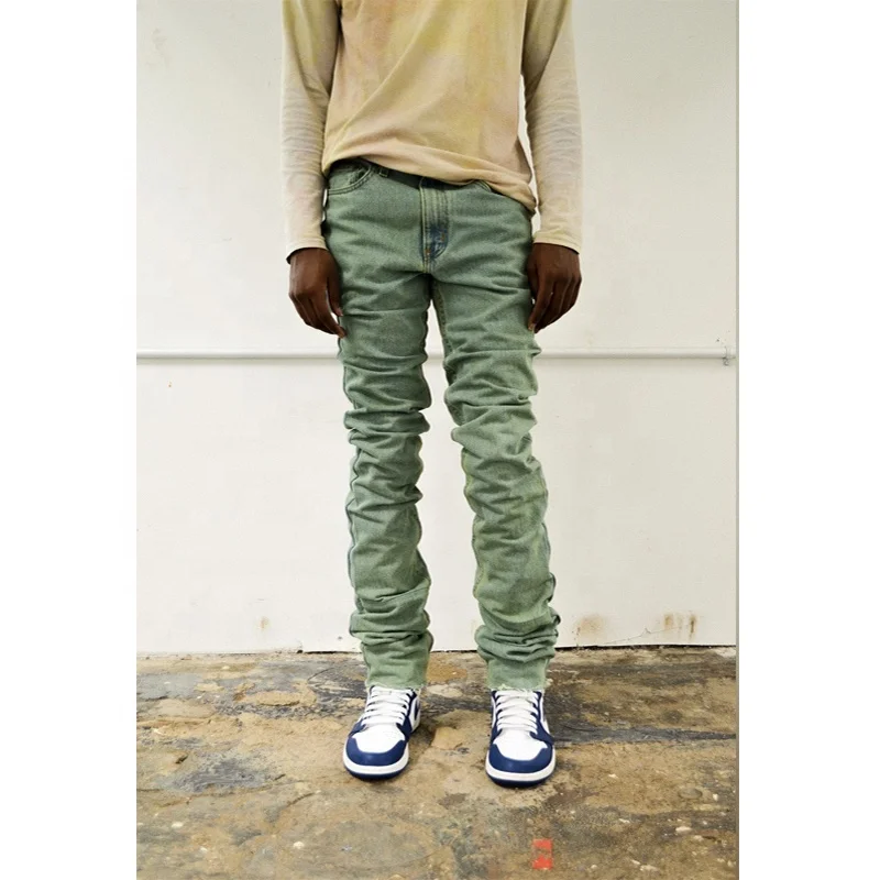 stacked jeans trend men's pants