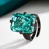 open size Black gold Parra green ring