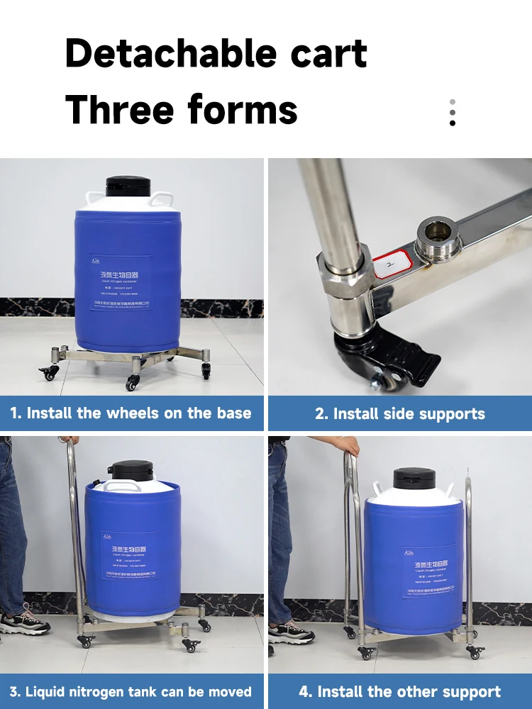 Handpushed Liquid Nitrogen Tank Cart Dewar Dumping Liquid Nitrogen