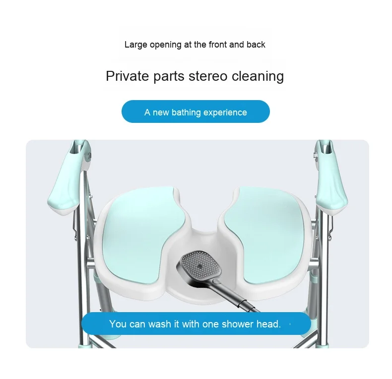 product alloy shower chair for elderly folding bath chair with anti slip feature convenient bathroom safety equipment-8