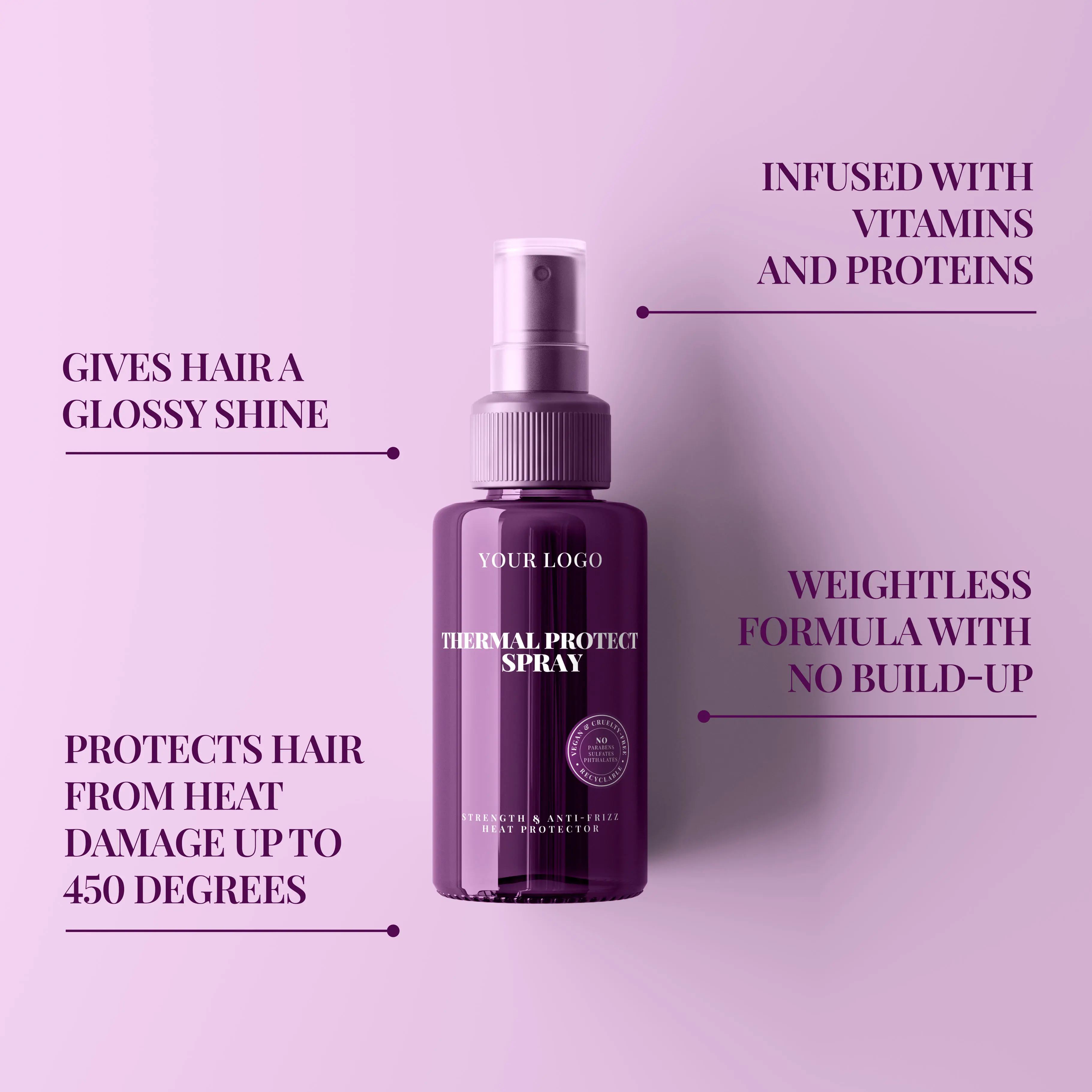 Us Approved Advanced Hair Heat Protectant Spray Quick Dry Heat ...