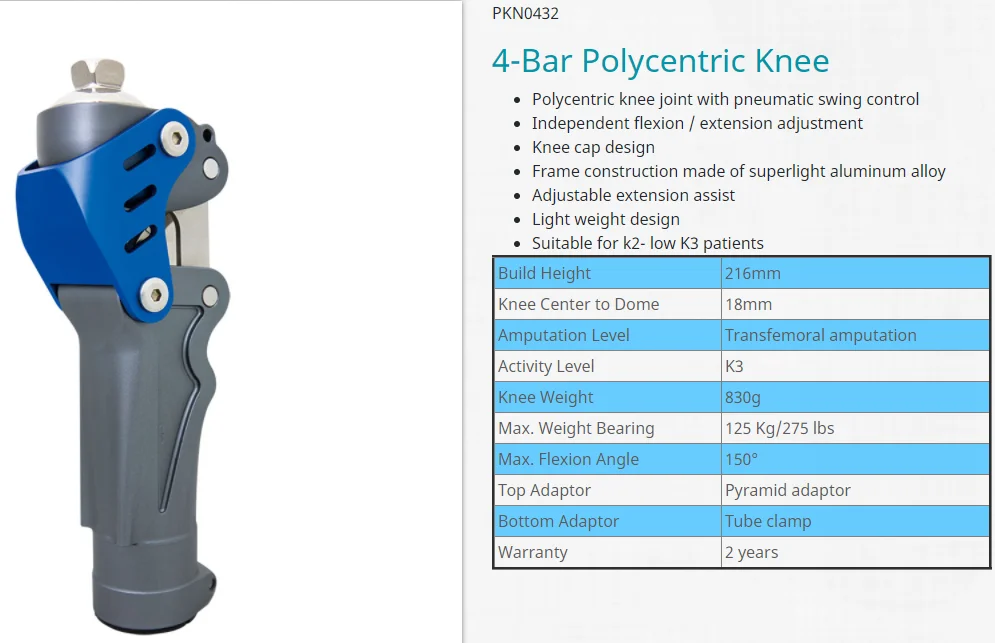 E-life E-prk432 4-bar Polycentric Knee Adjustable Polycentric Joint ...