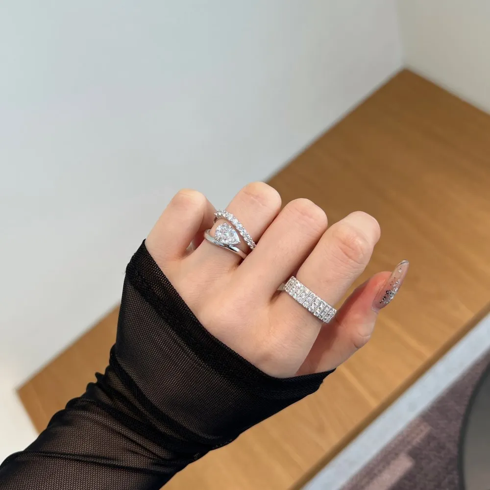 KAKODIY High Quality Jewelry 925 Sterling Silver Eternity Wedding Ring 5A Zirconia Geometric Curve Women's Bridal Dress Up Ring detail 7