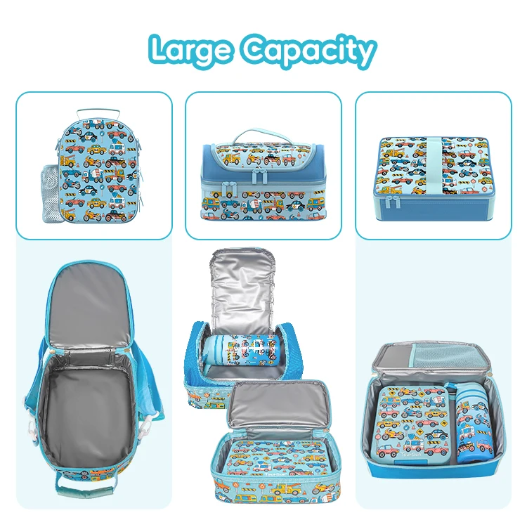 Kids Backpack and Lunch Box Water Bottle Sets School Bag Back to School  Supplies - Main Image