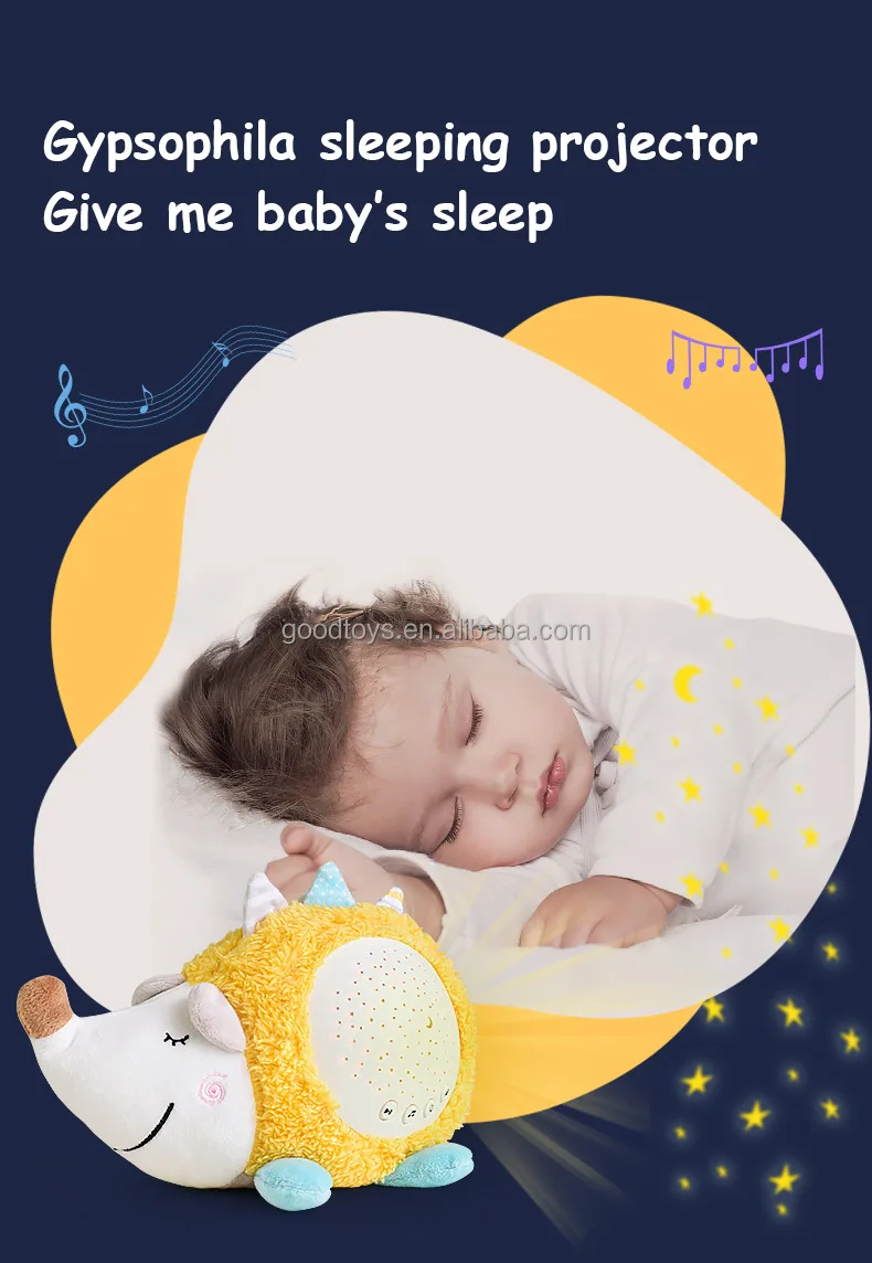 Cute Cartoon Pig Owl Bear Hedgehog Stuffed Animals Night Light & Music