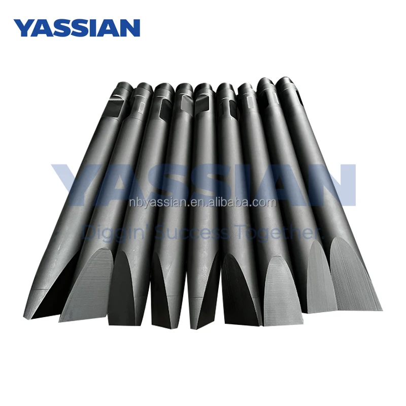 Wedge Type Chisel Drilling Tool Montabert Parts Forging Iron ISO Certified Yassian Brand HRC53-56 Hardness 1.5 Year Part Mining