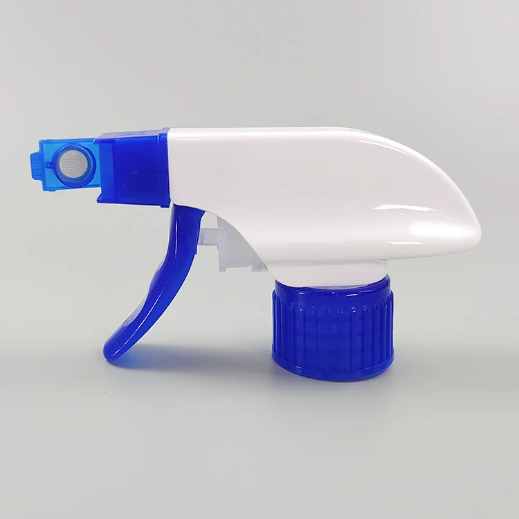 28/410 All Plastic Trigger Sprayer in White&Transparent Blue Color with Mesh Foam Nozzle Chemical Resistant Foam Trigger Sprayer manufacture