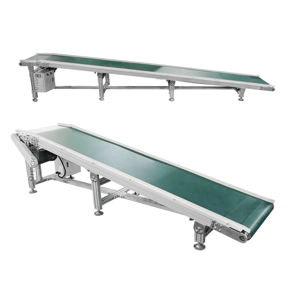 Hongrui factory customized slope type belt conveyor system with adjustable height