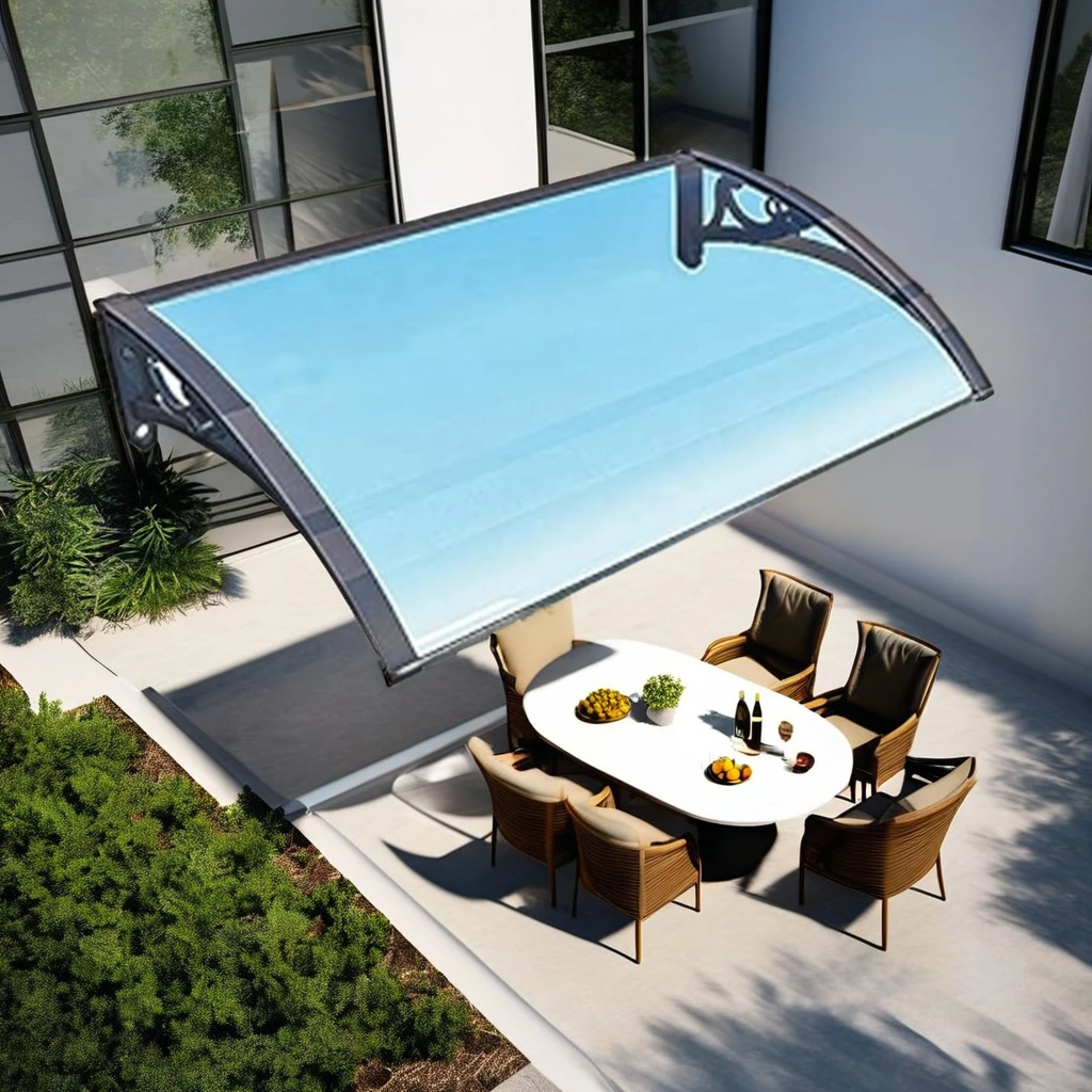 Polycarbonate Awning Sheet Pc Plastic Panel Light Sun Door Awning Balcony Canopy Rain Cover Shop Front Canopy