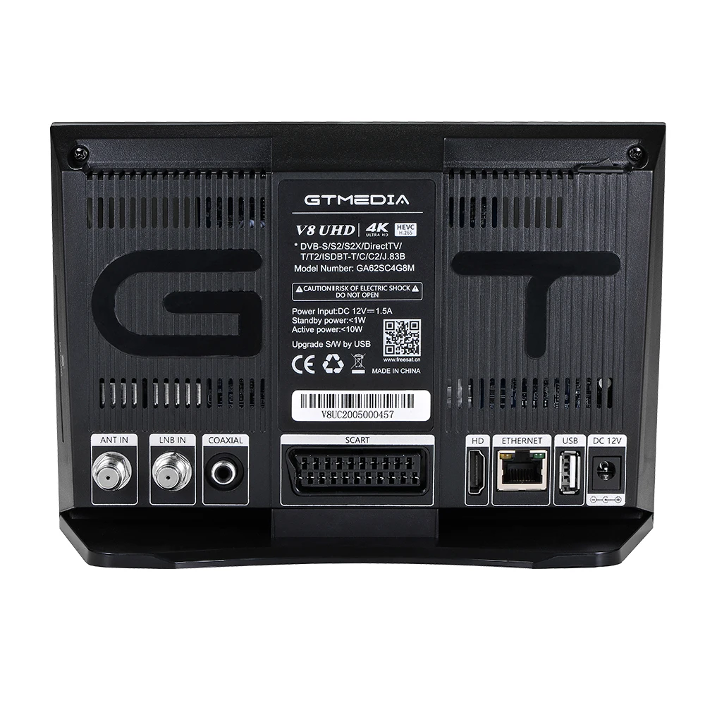 GTMEDIA V8 UHD Satellite Receiver 4K Digital Terrestrial Decoder FTA H.265 TV Sat DVB-S/S2/S2X+T/T2/Cable/ISDB-T/ATSC-C Built-in 2.4G WiFi Supports CA Smart Card Biss Auto-roll 