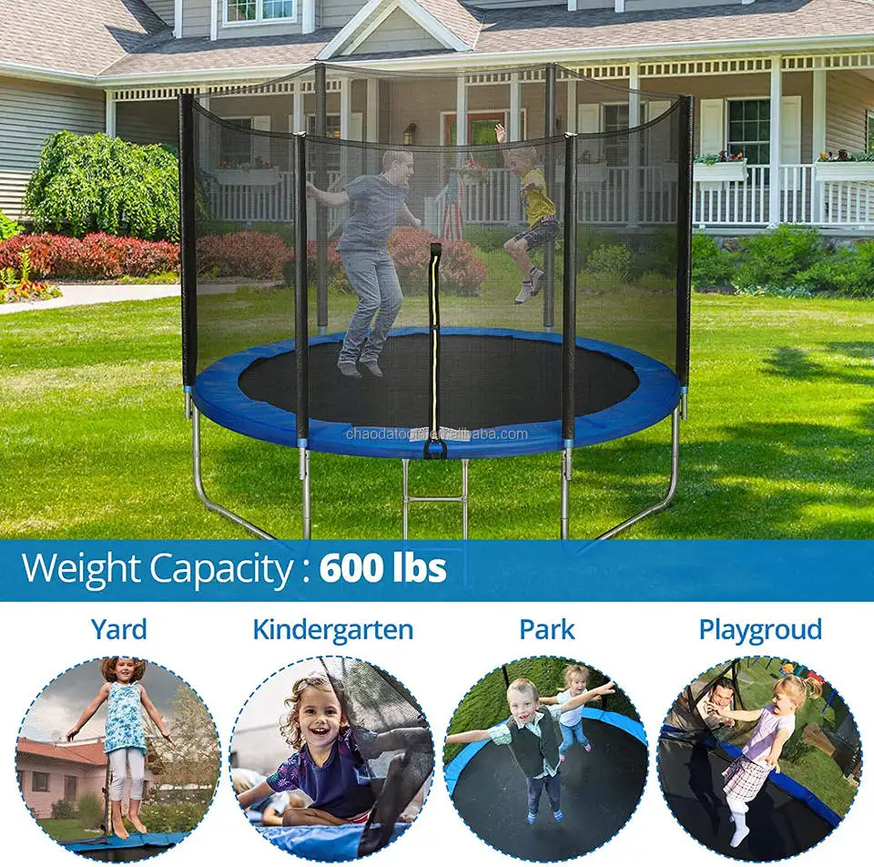 12ft Gymnastic Outdoor Trampoline With Net,Garden Park Children Adult