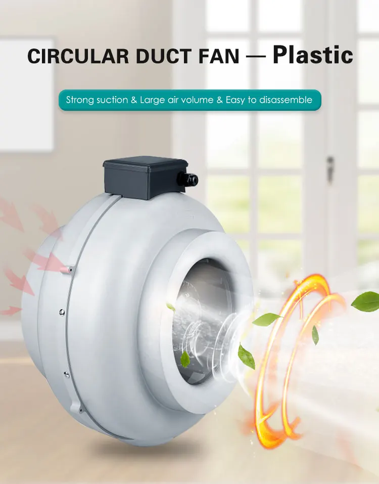 Plastic Centrifugal Duct Fan, Inline, 220-230V - detail 4