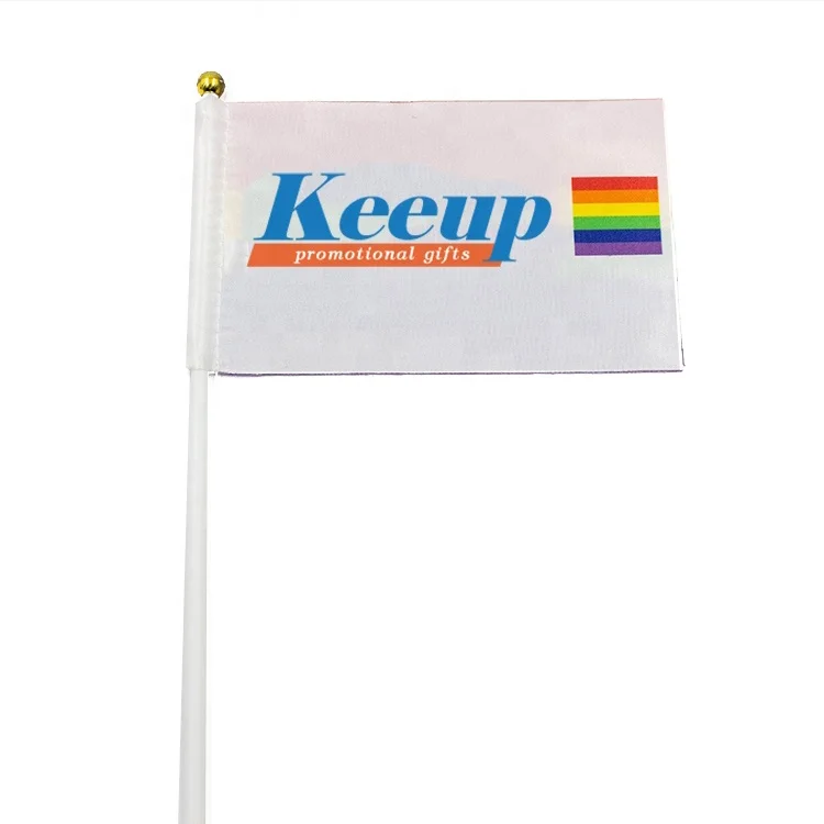 Cheap Polyester Car Flags Customized Print Waving Hand Flags Promotion Gay Pride Window Hand Held Flag for Car
