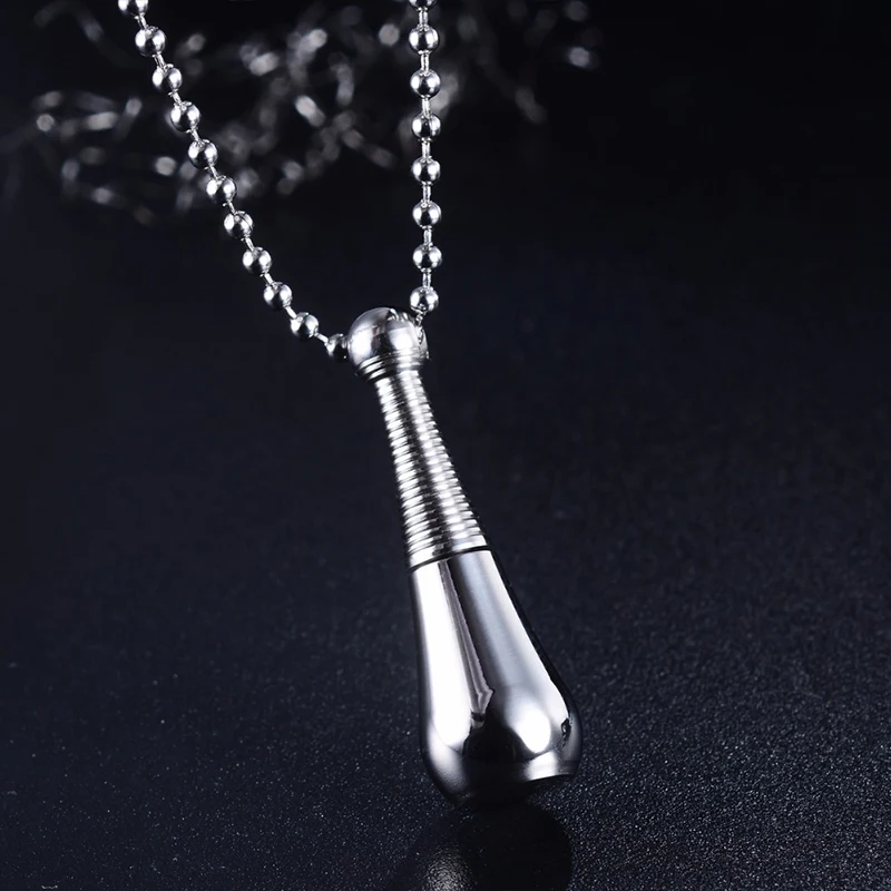 Perfume Bottle Pendant Necklace Cremation Ashes Urn Memorial Necklaces Hot Sale Stainless Steel Jewelry Keepsake for Men Women