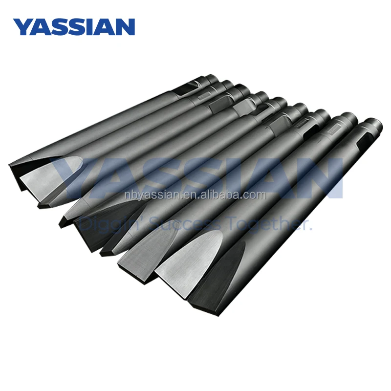 Wedge Type Chisel Drilling Tool Montabert Parts Forging Iron ISO Certified Yassian Brand HRC53-56 Hardness 1.5 Year Part Mining