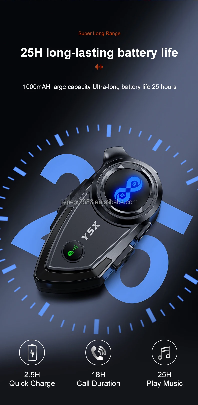 product tiypeor motorcycle helmet headset 4 person intercom wireless group chat system for motorbike riders with noise cancelling-7