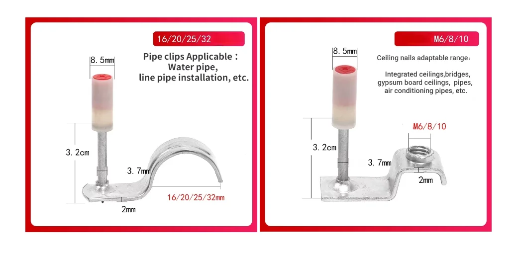Powder Actuated Fastening System for Ceiling Installation - Clip Nails & Drive Pins