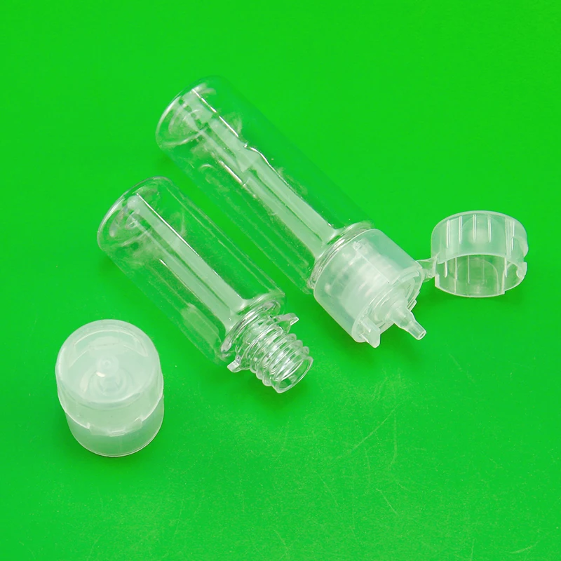 Empty PET Clear 10ml Lotion Skincare Plastic Squeeze Packaging Cosmetics Bottles With Flip Top Cap