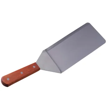 Wholesale Cooking Shovel Stainless Steel Steak Turner Spatula Cooking Turner With Wood Handle