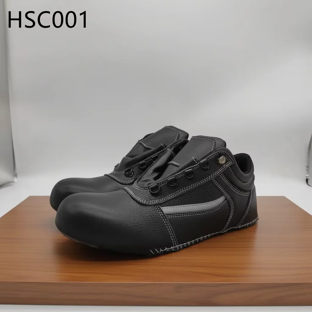 HY,top-level Barton Printed Leather Semi Finished Shoes Upper Factory Wholesale Scratch Resistant Safety Shoes Vamp HSC001