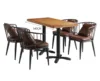 Une table et quatre chaises-table carrée 140x70 cm-4 chaises