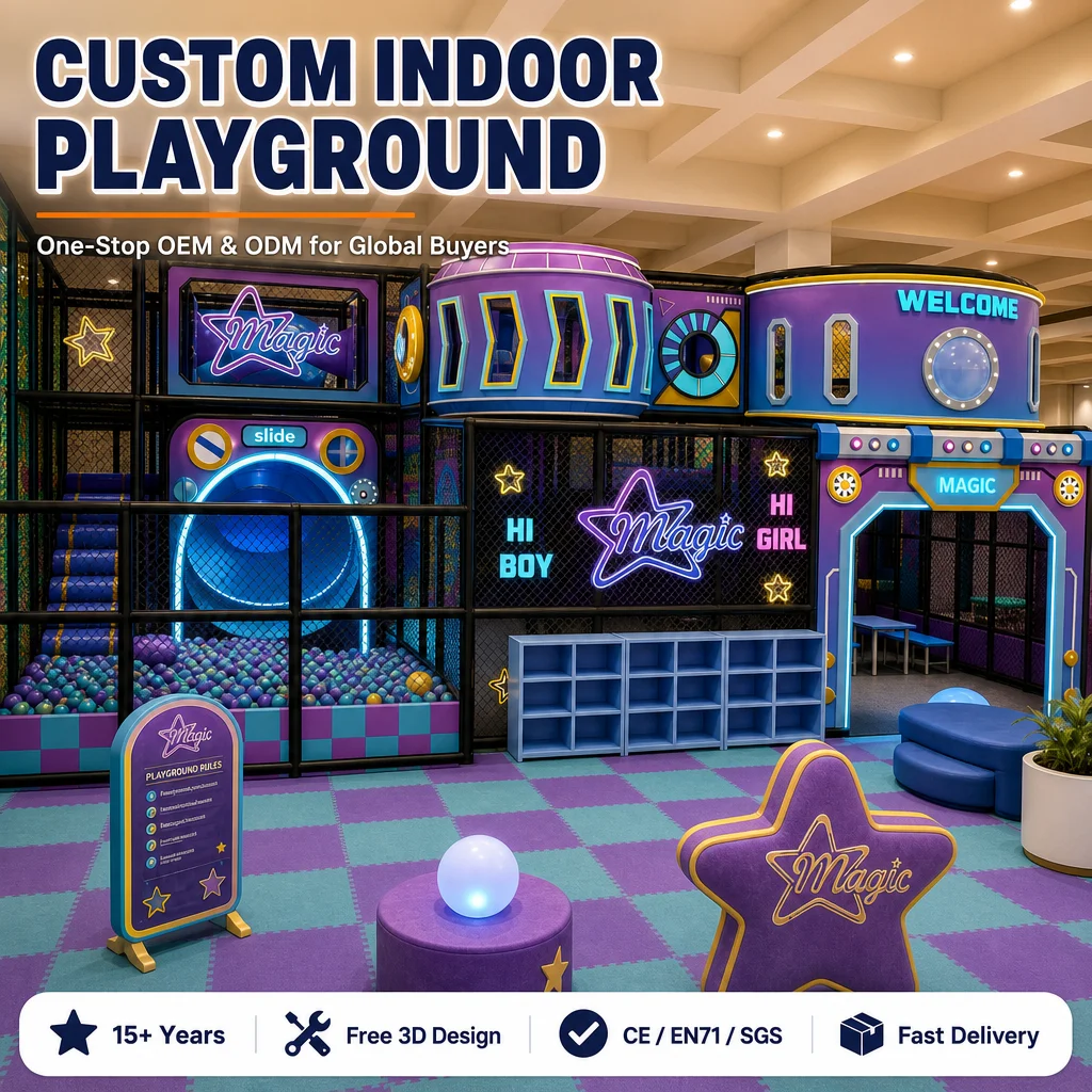 CE Certified Indoor Soft Play Equipment Kids Naughty Castle Playground Ball Pit Slide Climbing Wall for Amusement Park