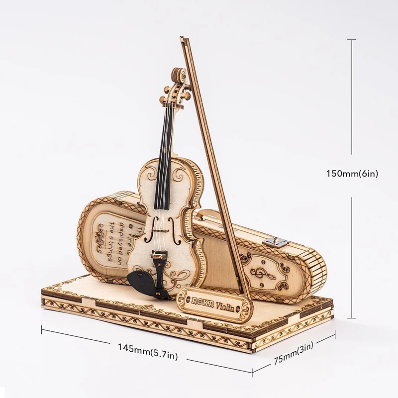 Robotime Rokr DIY Assemble Toys TG604K Violin Capriccio Model Kits Adult Wooden Puzzle 3D