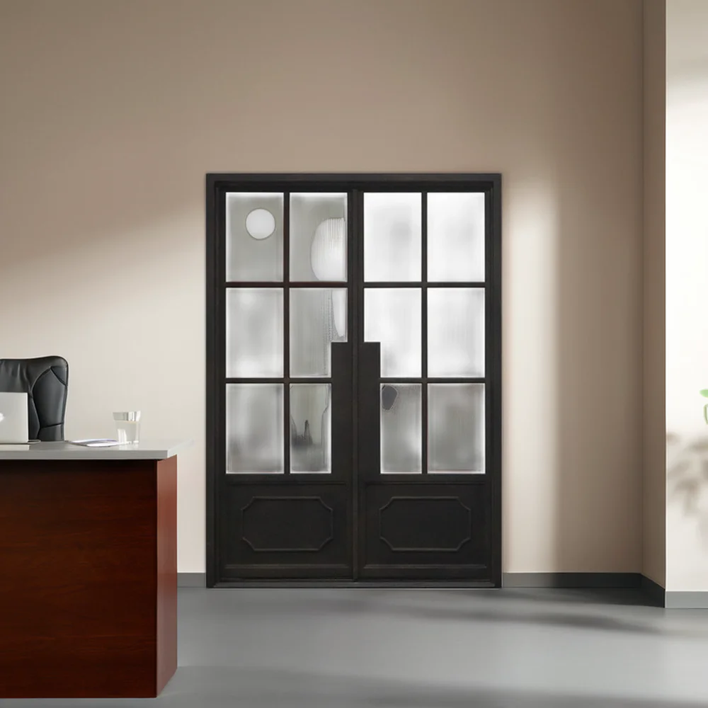 Modern Trend French Doors Wrought Iron Office Dedicated Entrance With ...