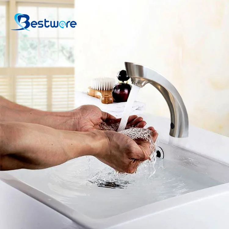 Stainless Steel Hand Washing Infrared Basin Touchless Sensor Faucet Automatic