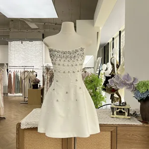 Black Strapless Sequin Mini Party Dress Glam Sequin Strapless Cocktail Dress Party Night Outfit