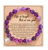 Purple-striped agate heart-shaped strap with card 01