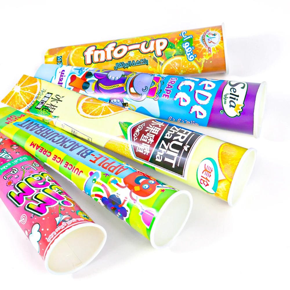 JAHOO PACK Customized Disposable Candy Ice Cream Squeeze Cup Push up Jelly Paper Tube