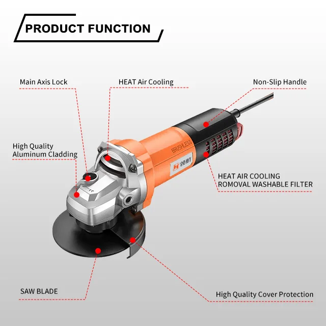 LH-HM-7209H 1100W-100mm-End Switch AC brushless Angle Grinder  Brushless Motor Angle Grinder Machine supplier