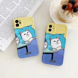 For iPhone13Promax mobile phone accessories cartoon cat IMD soft shell watch box TPU protective cover 12pro 11 xsmax
