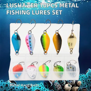 LUSHAZER 10pcs/lot Fishing Lure Spoon Set 5g Metal Hard Baits Wobblers Artificial Bait for Zander Pike Trout – Metal Jig – view 3