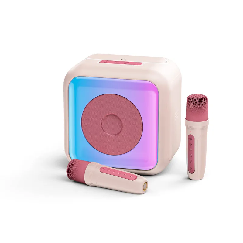 Exclusive New Model RGB Lighting Bluetooth Karaoke Subwoofer Speaker with Built-in Dual Wireless Microphones