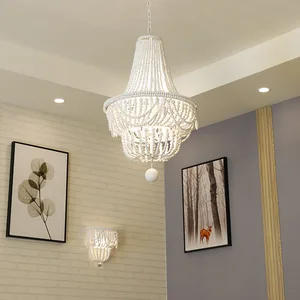 JACKSUN Retro Decorative Chandelier Adjustable Height Pendant Lamp for Living Room Bedroom Pendant Light