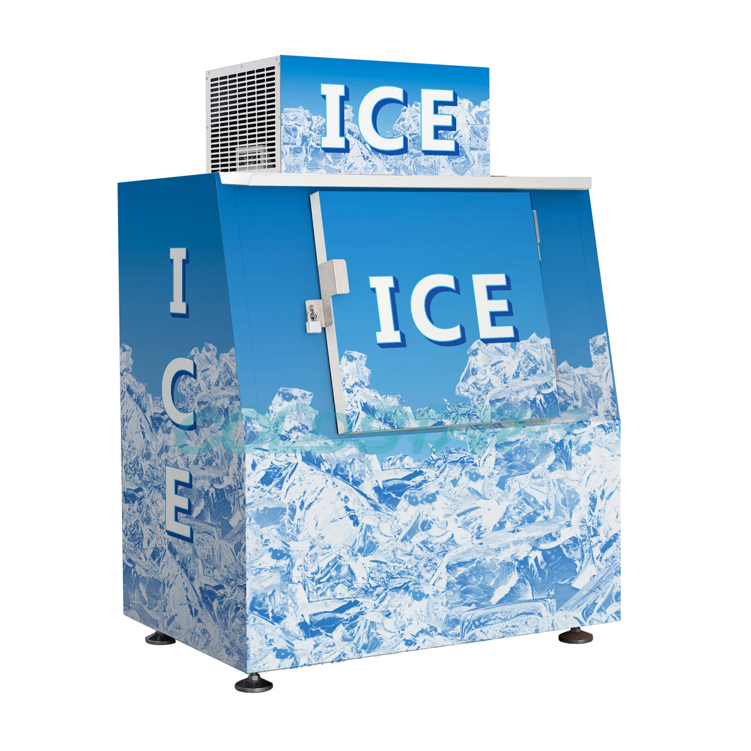 Two Slant Door Bagged Ice Storage Bin with Cold Wall System - China Ice  Merchandiser, Ice Storage Bin