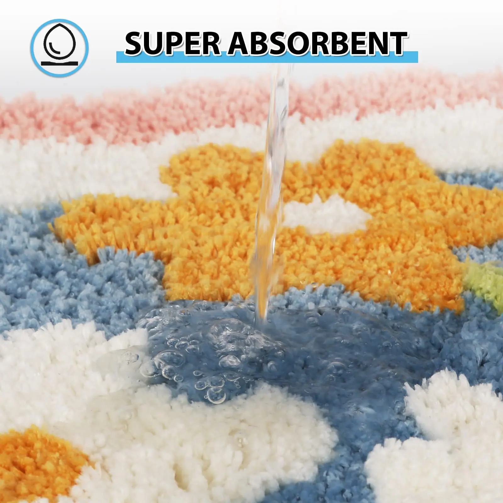 Wholesale Cute bathroom superfiber soft bath mat non-slip plush fluffy bath mat supplier