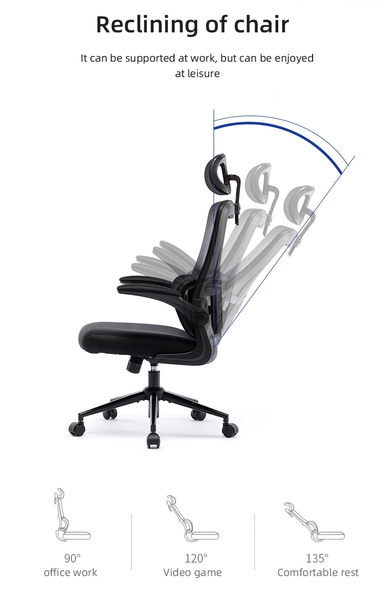 China Design Ergonomic High Back Modern Flipup Armrest Home Office