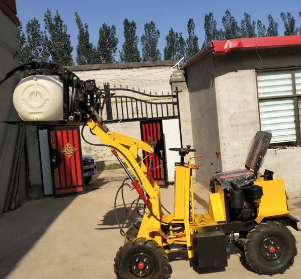Battery Operated 4 Wheel Drive Electric Mini Loader Made in China CE EPA China Sale Yellow Red