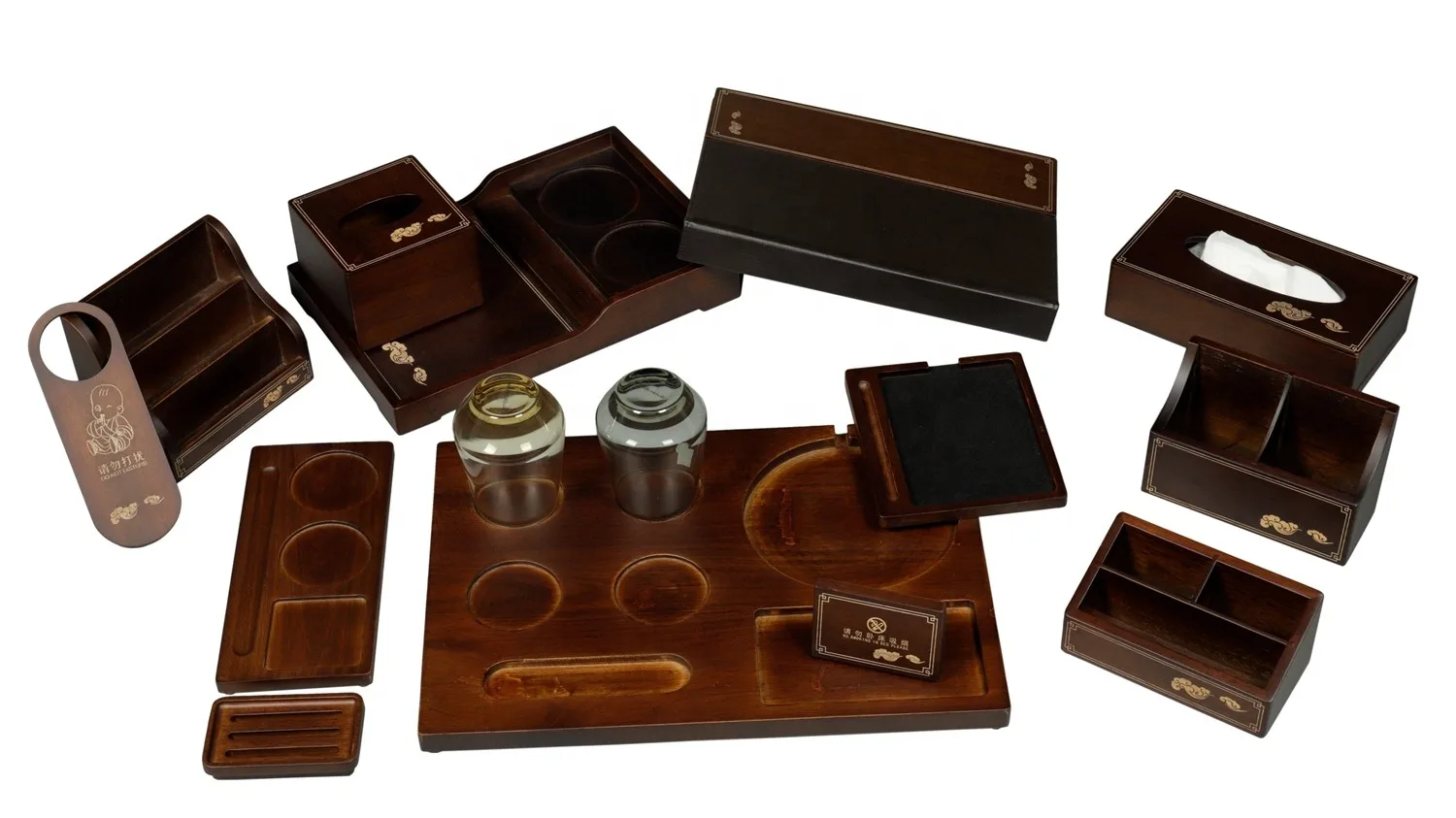 Factory Custom Real Wood Hotel Bathroom Amenity Supplies Antique