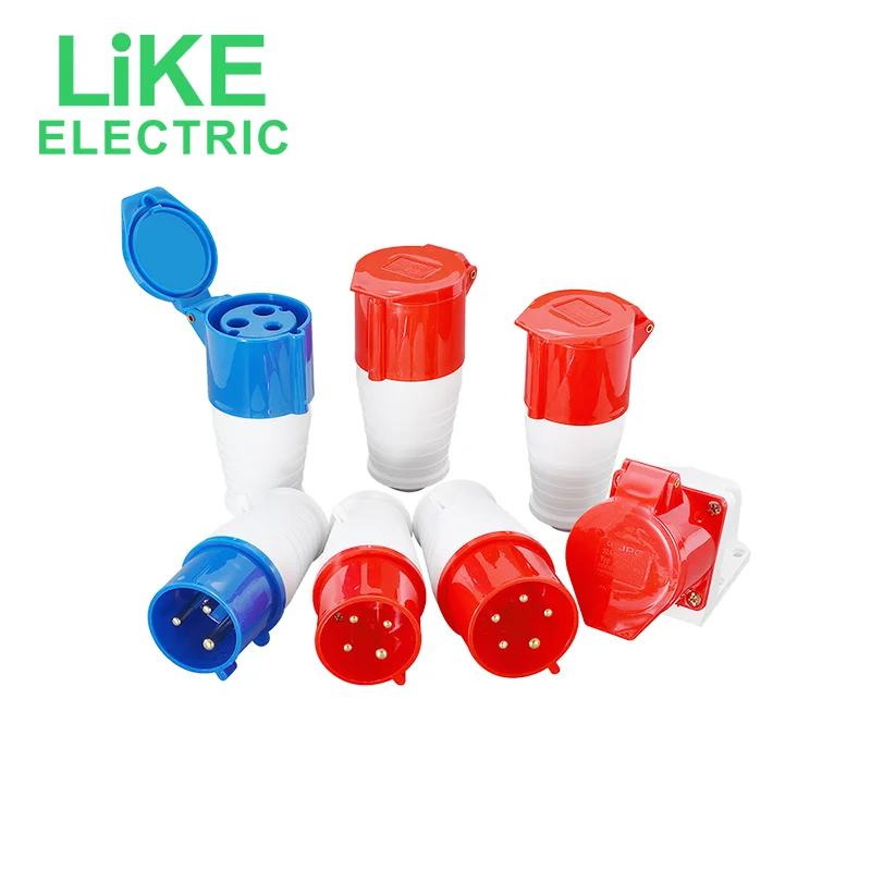 Iec Cee 220v 16a 32a Industrial Socket Electrical Ip44 3pin Plugs - Buy ...