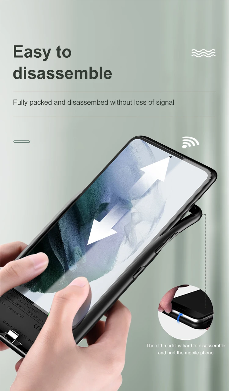 4700/4800/6000 мАч чехол для зарядного устройства для Samsung S21 S21plus S21Ultra