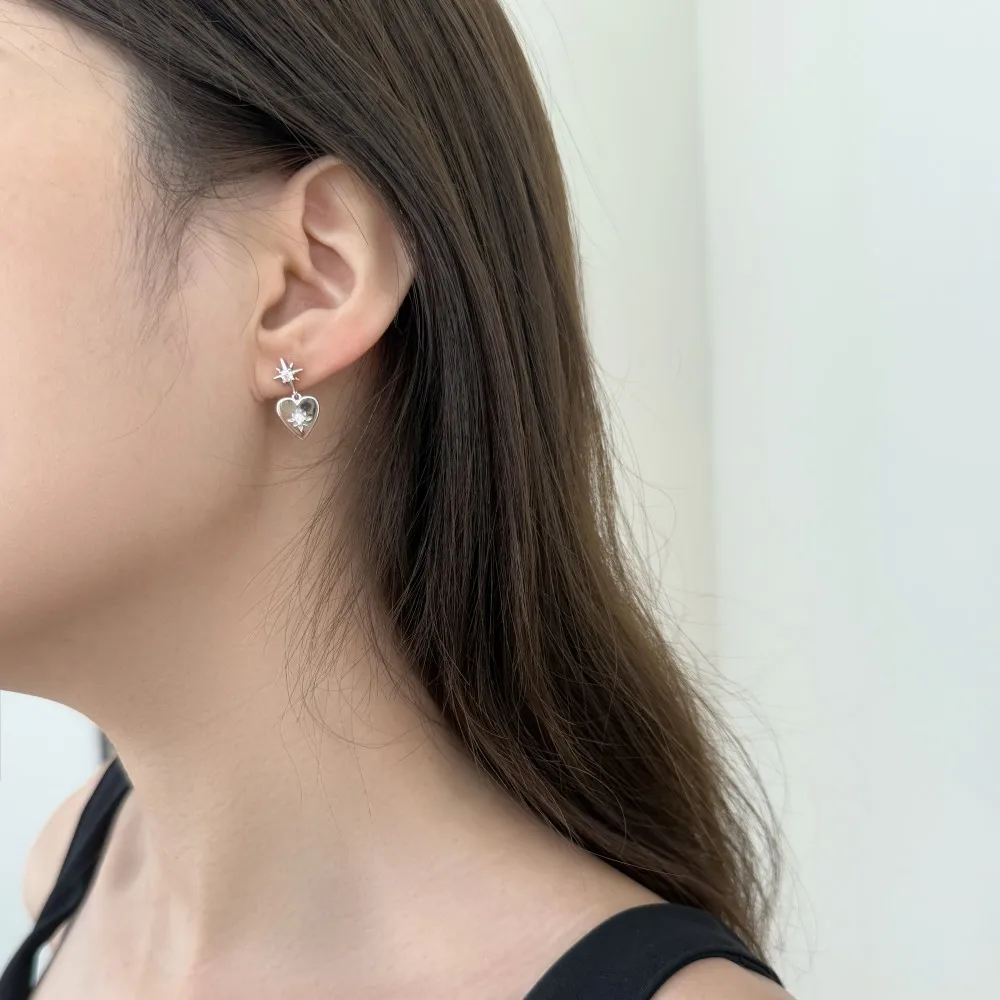 KAKODIY Sterling Silver Heart Boy Stud Earrings 5A Cubic Zirconia Hypoallergenic Sensitive Ears Perfect Valentine's Day Gift detail 2